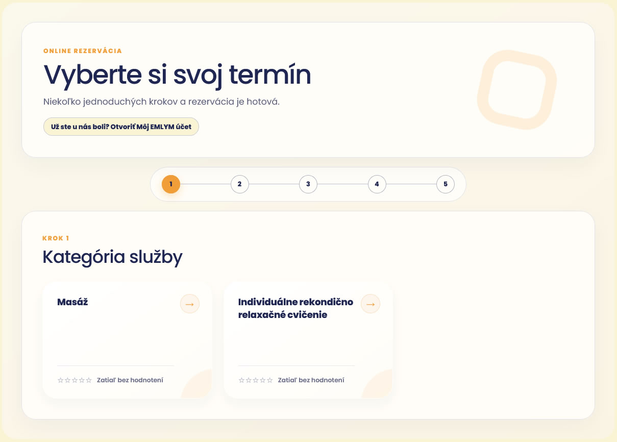 Rezervačný systém pre masérov